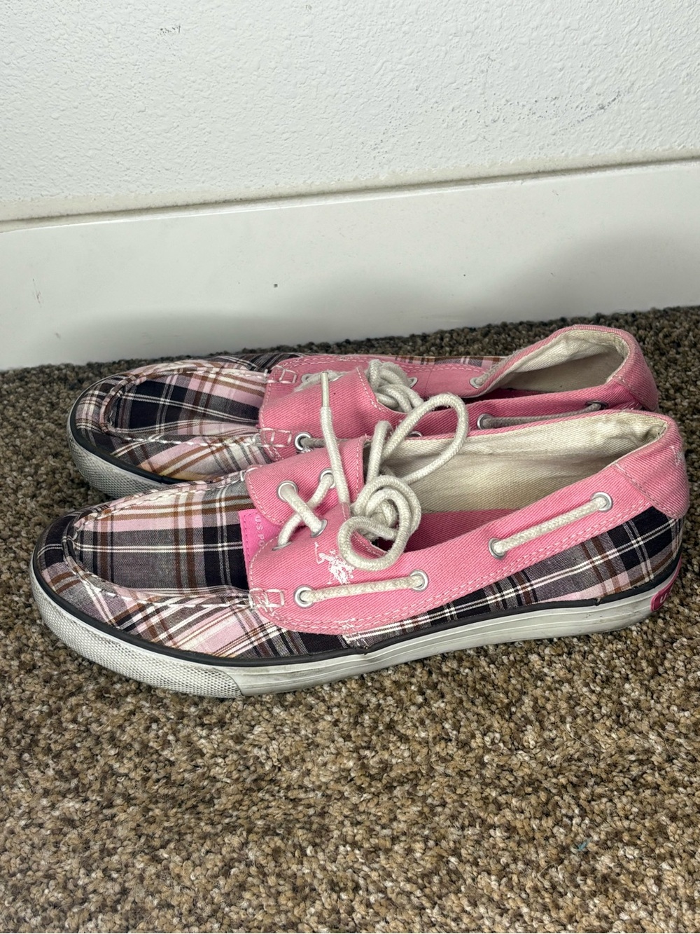 Polo by Ralph Lauren Pink Plaid Women's Sneakers - Picture 5 of 6
